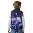 thumbnail image 6 of Xixirimido Jellyfish Galaxy Pattern Girls Boys Zippered Vest Warm Soft Fleece Vest for Kids Sleeveless Stand Collar Jacket with Pockets Fall Winter Outerwear for 2T, 6 of 7