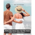 thumbnail image 3 of XXL Oversize Straw Boater Hats,Large Summer Travel Sun Hats, Packable Beach Hat with Chin Strap, 3 of 5