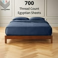thumbnail image 2 of 18" EXTRA DEEP POCKETS - 800-Thread Count 100% Egyptian Cotton Twin XL Sheet Set, 4PC (1 Flat, 1 Fitted, 2 Pillowcases) Long Staple Cotton, 800-TC Pure Cotton - Twin XL, Mediterranean Blue, 2 of 7