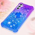 thumbnail image 5 of Clear Case for Samsung Galaxy A24 4G with Kickstand for Girls Women, Liquid Glitter Sparkle Bling Cute Case Gradient Quicksand Cover for Samsung Galaxy A24 4G JB Purple Navy, 5 of 16