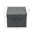 thumbnail image 2 of Household Essentials Large Fabric Storage Bins 2 Pack, Soft Poly Linen with Sturdy Sides, Attached Handle and Fully Removable Lid, Gray, 2 of 8