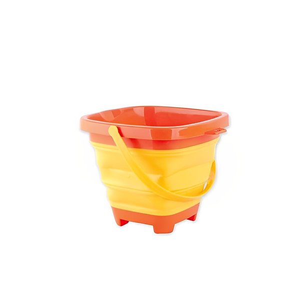Tholdsy Cubo de agua de viaje para niños, fiesta en la piscina, patio de recreo, cubos de arena plegables de silicona, regalo de cumpleaños Juegos de césped Amarillo