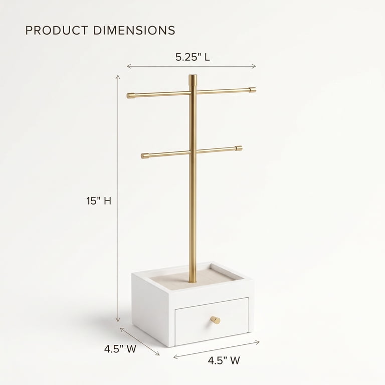 Hives and Honey Katie Jewelry Stand, White Gold Accents photo 7