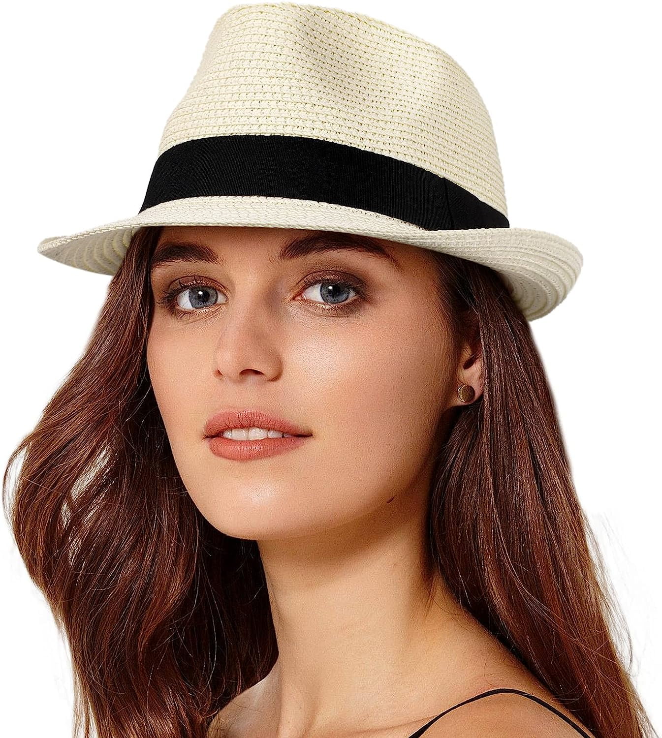 Womens Short Brim Straw Sun Hat ,Straw Sun Hat,Multipurpose outdoor