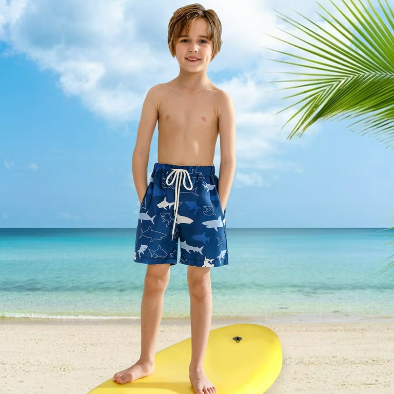 GYRATEDREAM Boys Swim Trunks with Boxer Brief Liner Boys Swimwear Quick Dry  Bathing Suit Toddler Swim Trunks 5-16 Years