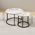 thumbnail image 5 of Nesting Coffee Table Set of 2, Small Modern Light Wood Metal Frame Round Center Table Set, Side End Table for Living Room,Bedroom,Small Spaces Black, 5 of 5