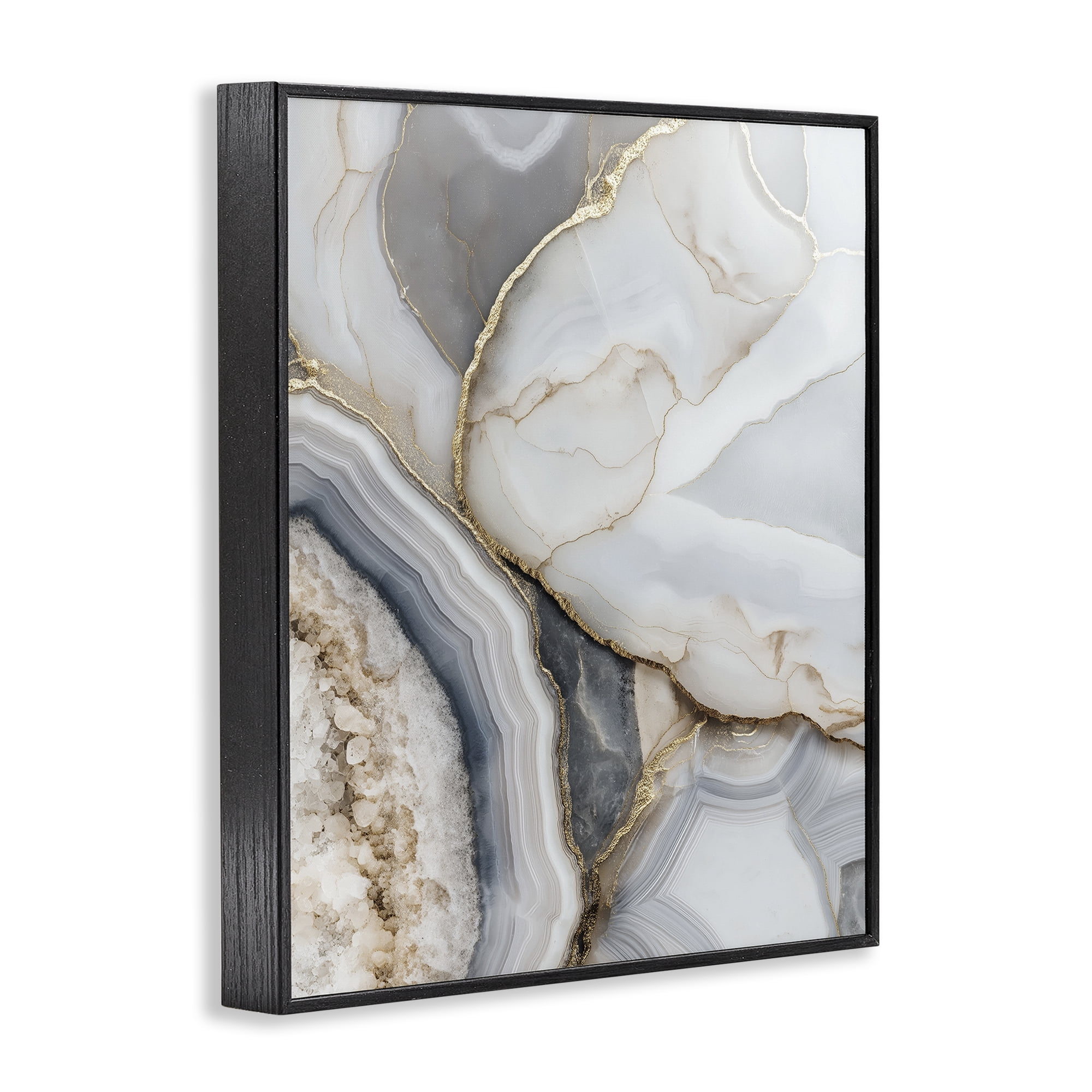 Stupell Industries Mineral Elegance Granite Black Framed Giclee Art, design by Svetlana Aleynikova