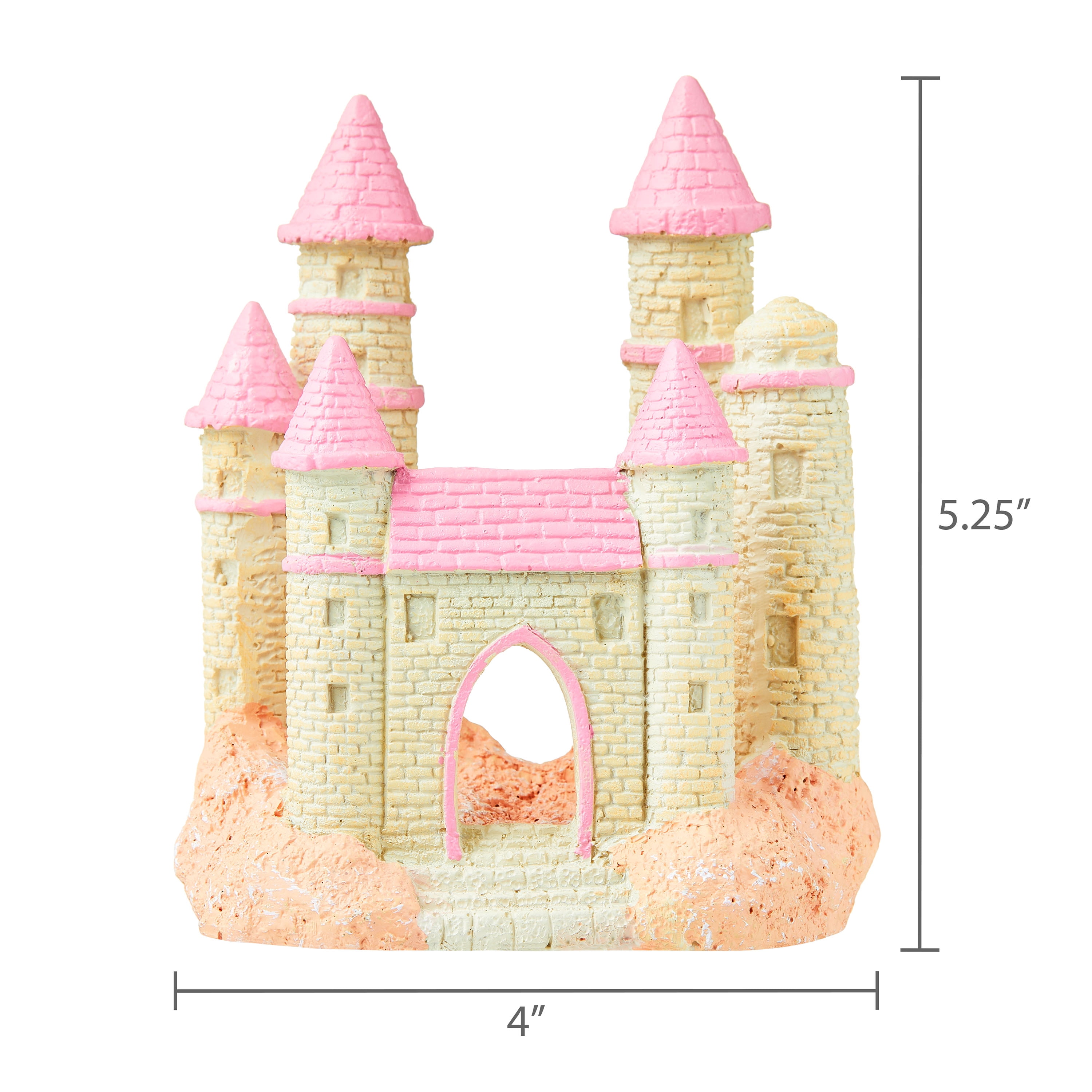 Vibrant Life Resin Aquarium Decor, Princess Castle Ornament, 4.09" x 3.14" x 5.03"