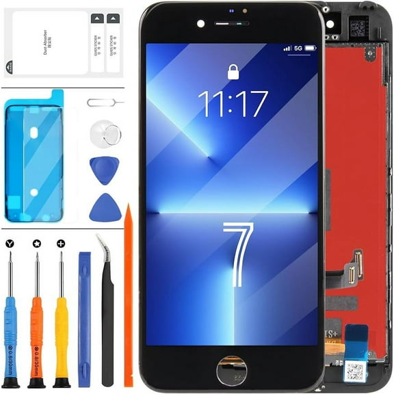 Screen Replacement for iPhone 7 A1660 A1778 A1779 4.7inch LCD Dispaly 3D Touch Screen Digitizer Assembly with Repair Tools Kit for iPhone 7 LCD Black