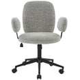 thumbnail image 2 of SAFAVIEH Couture Emeril Boucle Mid Back Adjustable Desk Chair, White/Black, 2 of 6