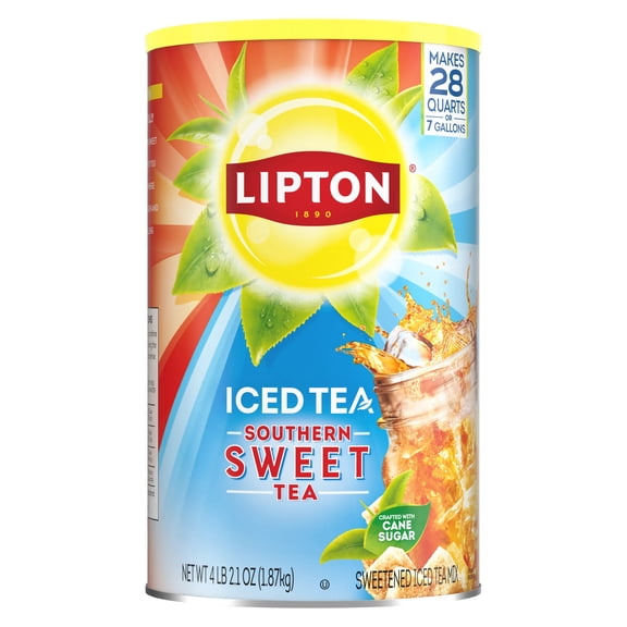 Lipton Southern Sweet Iced Tea Black Tea Powder, Caffeinated, 28 Quart Canister