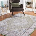 thumbnail image 3 of SAFAVIEH Tucson Natalie Traditional Machine Washable Area Rug, 5' x 8', Green/Beige, 3 of 9