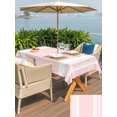 thumbnail image 4 of Outdoor Tablecloth with Umbrella Hole & Zipper, Pink Rectangle Tablecloth 52x70 Inch, Farmhouse Striped Vertical Art Modern Patio Table Cover Waterproof Table Cloth for Picnic/Party, 4 of 7
