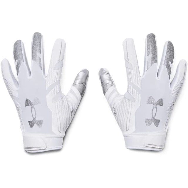 AmPm Men's F8 Football Gloves , White (100)/Metallic Silver , Large