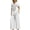 White, variant on Women’s Loose Fit Linen Two Piece Set Embroidered Short Sleeve Top and Wide Leg Pants Casual Outfit for Daily Wear