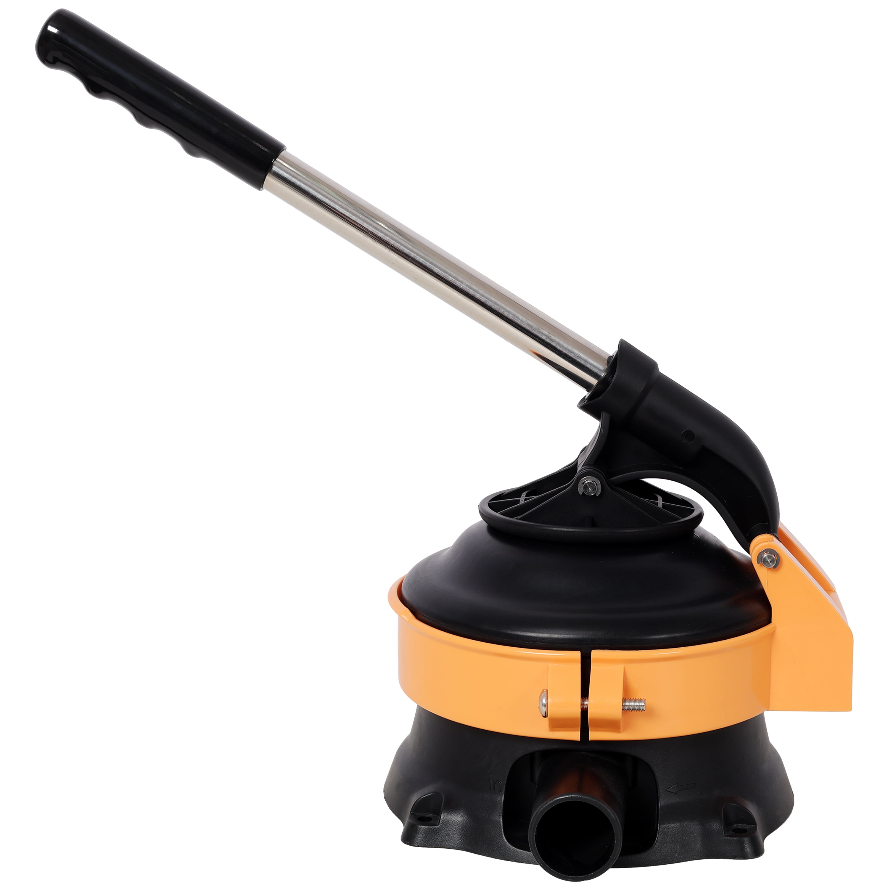 Hand Water Pump with Stainless Steel Lever - Manual Transfer Pump for Gardens, Ponds, Cisterns, 13ft Lift Height, 38mm Hose Connection, Black/Orange