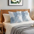 thumbnail image 6 of Pillow Covers 18x18 Set of 2, Blue Grey Palm Leaves Throw Pillow Covers Decorative Couch Cushion Cover, Summer Botanical Tropical Leaf Microfiber Soft Square Pillowcases for Bedroom Living Room Sofa, 6 of 9
