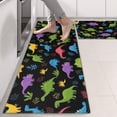 thumbnail image 2 of Kitchen Rugs Sets Of 2,Black Cartoon Colorful Dinosaurs Plants Pattern Anti Fatigue Kitchen Mat Rugs Non Slip Washable,Decorative Kitchen Floor Mats for Kitchen,Sink,Laundry,17"X47", 2 of 5