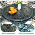 thumbnail image 5 of VIVIJASON 10-Piece Outdoor Bar Set, All Weather Cast Aluminum Patio Bar Furniture with 8 Cushioned Swivel Bar Stools, Large 64" Square Patio Bar Height Table with Detachable Lazy Susan, 5 of 7