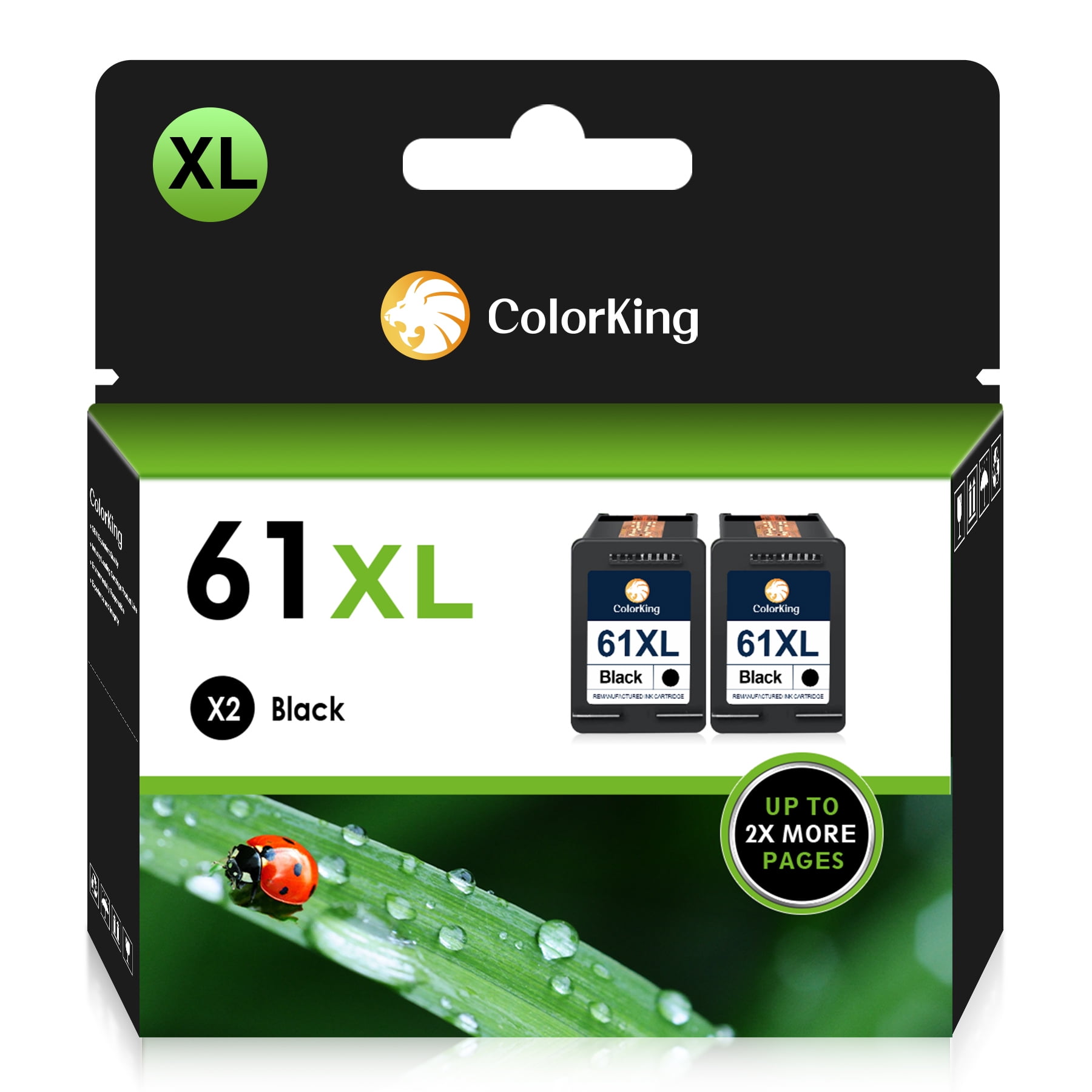 Colorking 61 XL Black ink Cartridge Replacement for HP 61 Black Ink for