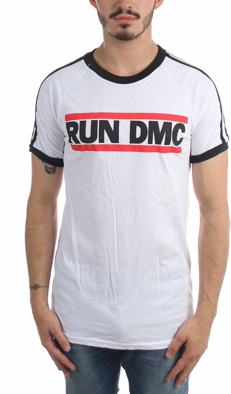 Run Dmc Mens Horizontal Logo Soccer TShirt