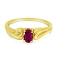 thumbnail image 6 of 10k Yellow Gold Oval Ruby And Diamond Ring, 6 of 6