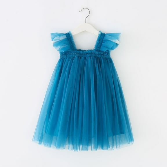 18-24 Months Mesh Tutu Dresses for Toddler Girls,Toddler Sale Baby Girl Dresses , Cute Summer Solid Color Flying Sleeve Suspenders Tutu Dresses