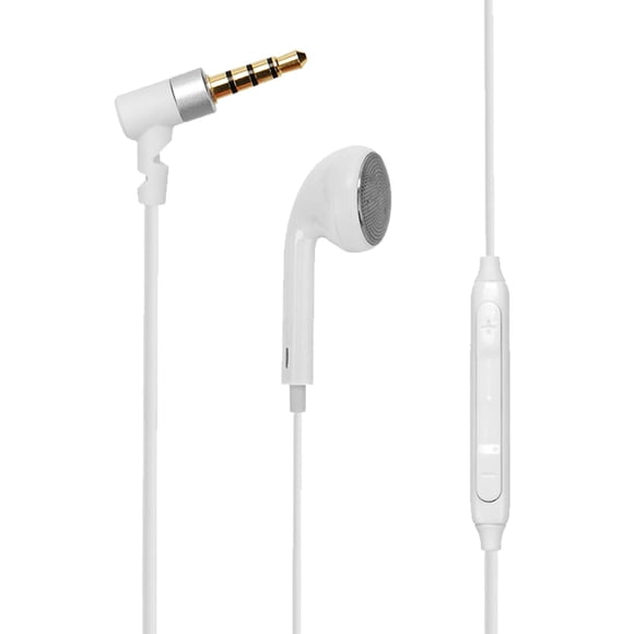 Auricular de un solo lado, auricular con micrófono y control en línea para ambos oídos, compatible con iPods, iPads, reproductores portátiles, tabletas, MP3 y radios (blanco)