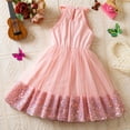 thumbnail image 5 of Girls' Summer Short Sleeve Ruffled Dress with Lace Embroidery and Mesh Bow, 5 of 9