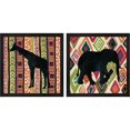thumbnail image 1 of Great Art Now African Animal Jewel by Farida Zaman, 2 Piece Framed Art Set Each 13"W x 13"H, 1 of 3