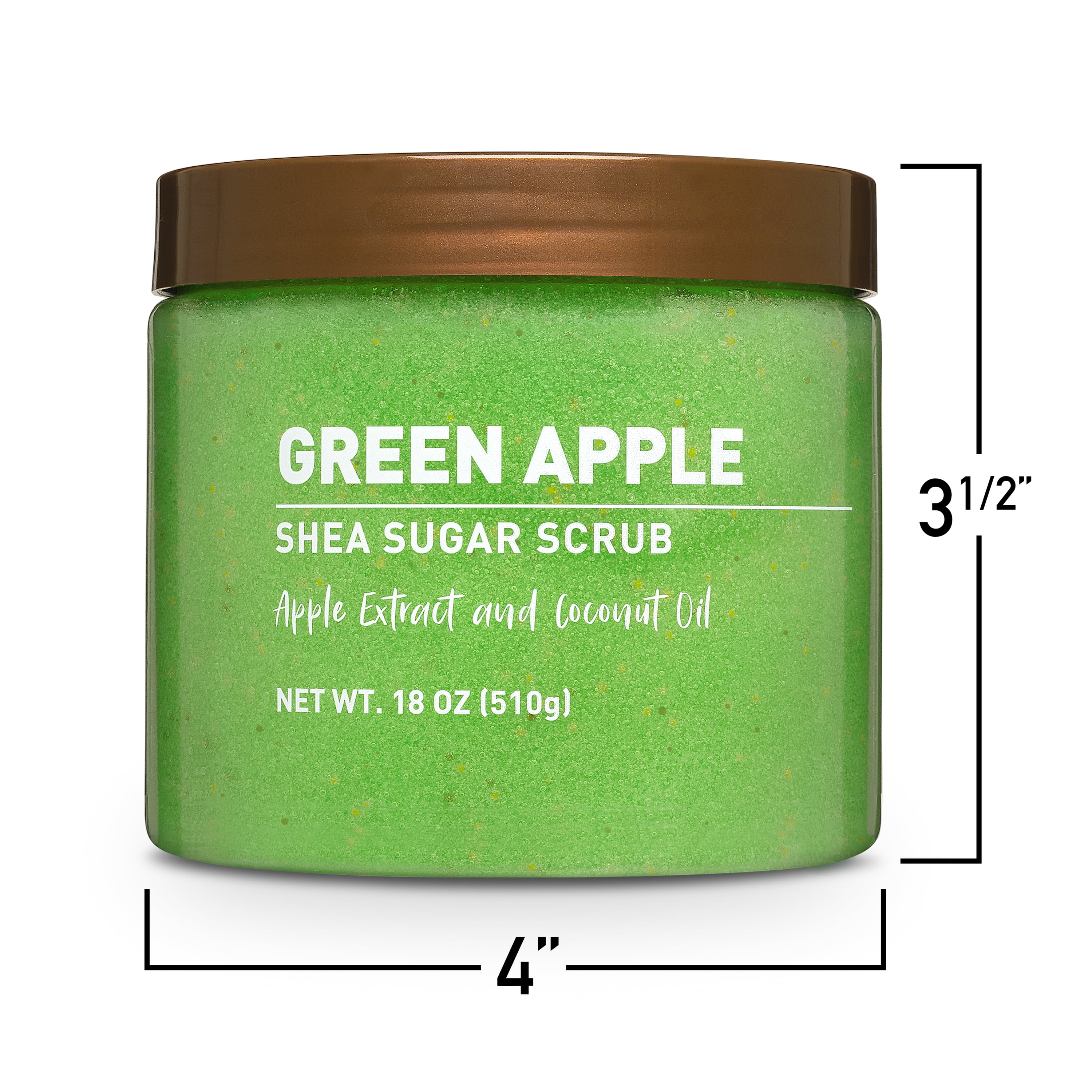 Shea Sugar Scrub, Green Apple, 18 oz