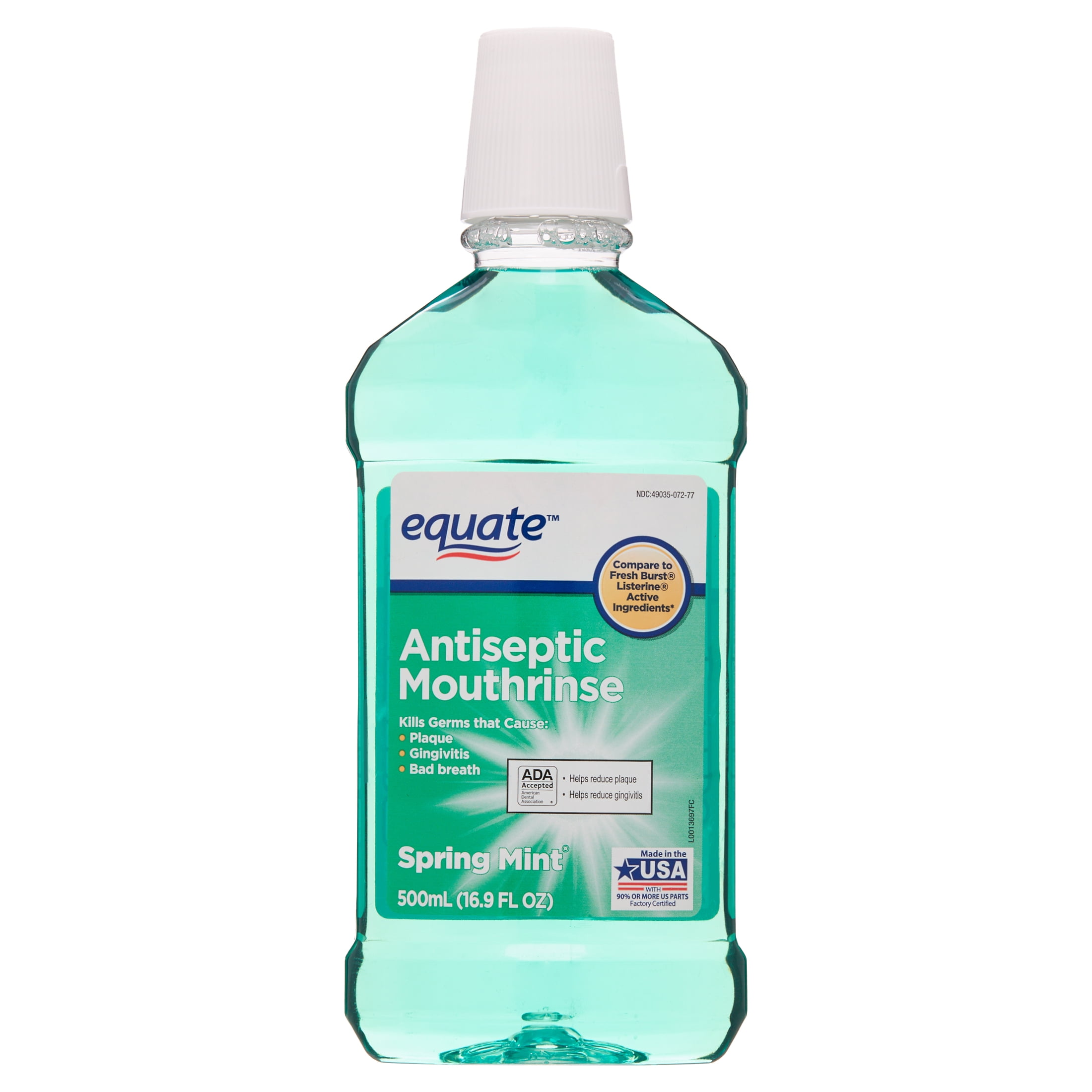 Equate Antiseptic Mouthrinse, Spring Mint, 16.9 fl oz