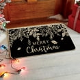 thumbnail image 2 of Black Holly Mistletoe Merry Christmas Doormat, Xmas Winter Home Decor Low-Profile Switch Rug Door Mat Floor Mat for Indoor Outdoor 17x29 Inch, 2 of 6