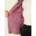 thumbnail image 5 of MODA NOVA Juniors Hooded Long Sleeves Zip Up Lightweight Packable Puffer Jacket Pink XL, 5 of 5