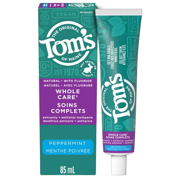 Tom’s of Maine Whole Care Natural Toothpaste with Fluoride, Peppermint