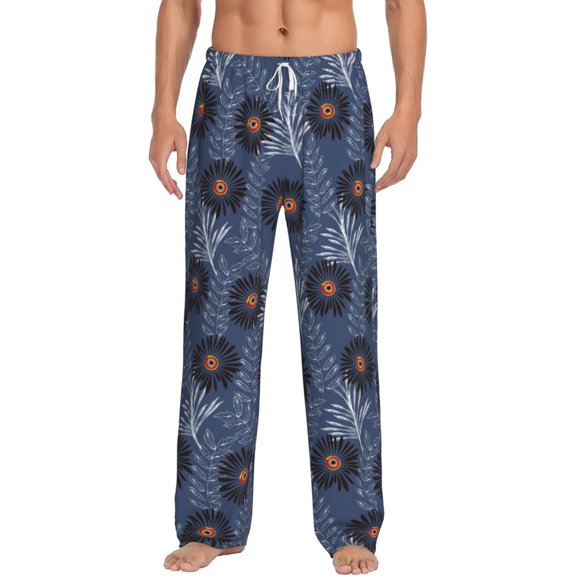 Hirioo Sunflowers for Men's PJ Pajama Pants Sleep Pants Men's Home Trousers with Pockets,S-3XL-Medium