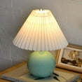 thumbnail image 3 of GROWTH TANK LED PLEAted Lamp Rattan Lamp Cyan Ceramic Cream Lampshade, 3 of 8