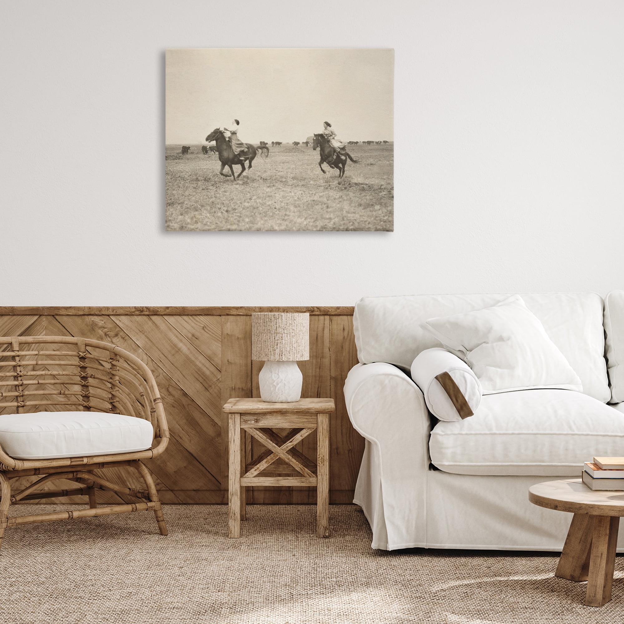 Stupell Industries Galloping Cowgirl Friends Animals Photography Wrapped Canvas Art Print Wall Art, 40 x 30