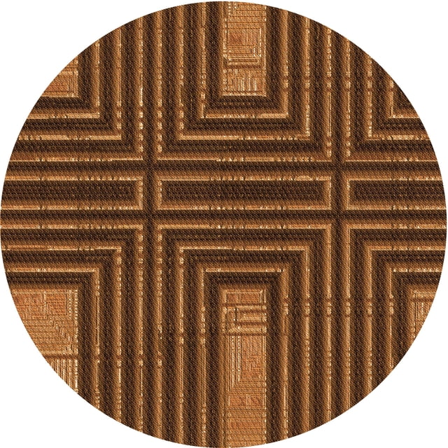 Ahgly Company Tapis d'Intérieur Rond Lavable en Machine Orange Transitionnel, 7 Pieds Rond