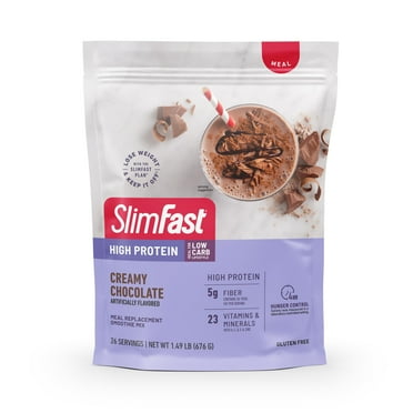 SlimFast High Protein, Meal Replacement Smoothie Mix, Creamy Chocolate, 1.49 lb (676 g)