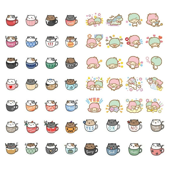 Cute Cat Cup Precut Anti-UV Waterproof Decoration Album Planner Stickers Scrapbooking Diary Sticky Paper Flakes