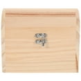 thumbnail image 4 of Cofre del tesoro de madera sin pintar, joyero vintage, pequeño cofre del tesoro, caja de almacenamiento decorativa de madera para juguetes y baratijas., 4 of 7