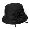 thumbnail image 4 of Women Top Hat Decor Sun Protection Hats Sun Hat Fashion Bucket Hat Casual Sunhat Black, 4 of 7