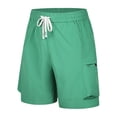 thumbnail image 2 of Men's Quick Dry Pul on Cargo Shorts Lightweight Relaxed Fit Outdoor Workwear Athletic Shorts with Muti Pocket Elastic Waist Drawstring Big and Tall Size S-4XL Mint Green, 2 of 9