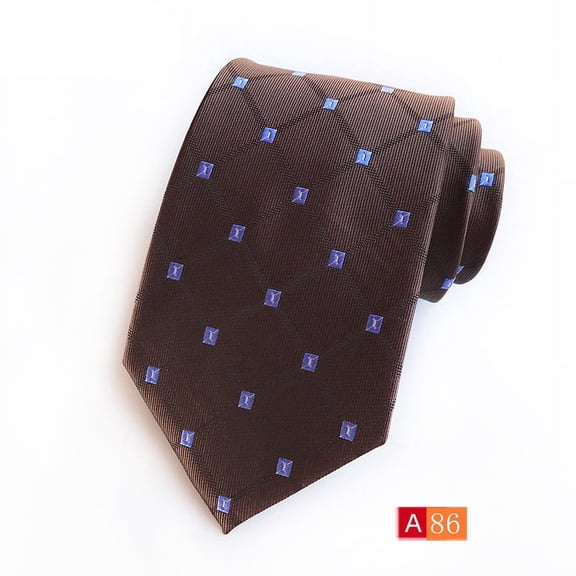 Distinctive Detail Men's Classic Tie One Pack, Crafted with a Fine Silk Polyester Fabric Featuring a Complex Woven Jacquard Stripe Pattern for Standout Business Attire