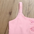 thumbnail image 4 of Baby Girls Rainforest Clothes Set Sleeveless Solid Color Button Camisole + High Waist Flamingo Shorts Kids 2Pcs Summer Outfits 2-7 Years, 4 of 10