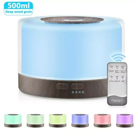 

Essential Aroma Oil Diffuser Ultrasonic Wood Grain With Remote Control Air Humidifier LED Light