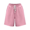 thumbnail image 4 of XIAOCHA Womens Drawstring Waist Casual Shorts Loose Comfortable Sweat Shorts with Pockets,Pink, 4 of 4