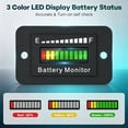 TAPDRA Multi‑Volt LED Battery Level Indicator, 10‑Segment Display Meter ...