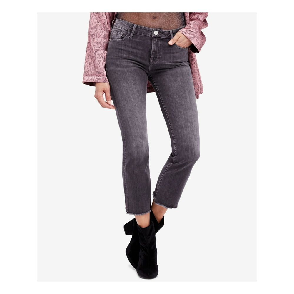 Free People - FREE PEOPLE Womens Black Zippered Pocketed Skinny Jeans ...